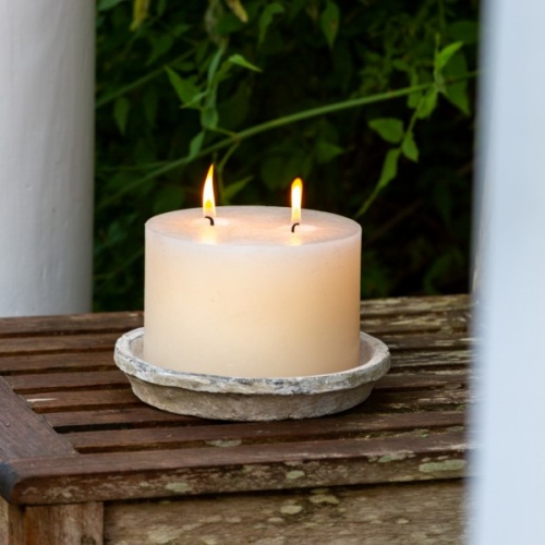 Rustic Outdoor Pillar Candle Two Wick  by Grand Illusions
